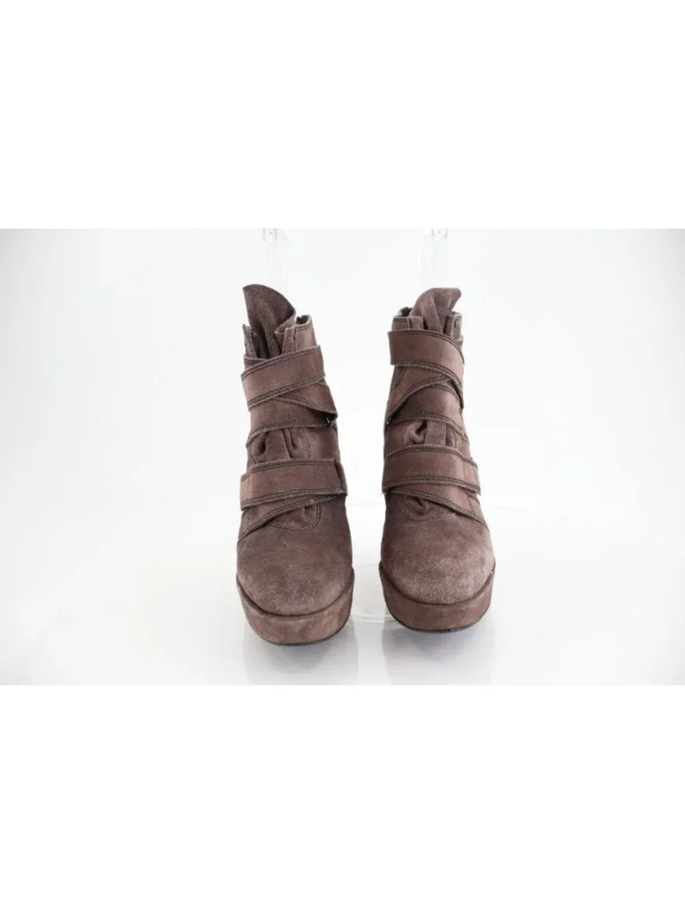 Stuart Weitzman Boots Womens 7.5 Wildchild Ankle Booties Brown Suede Strappy